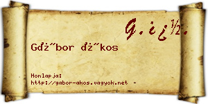 Gábor Ákos névjegykártya